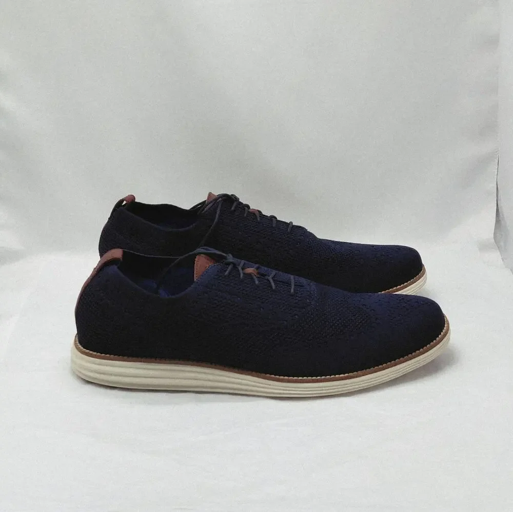 Cole Haan Mens Oxford Shoes Size 16 Navy OriginalGrand Wingtip Comfort Knit